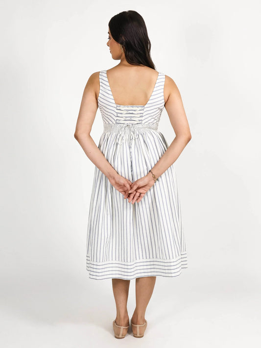 Coastline Dress – Ocean Stripe - Seen Unseen