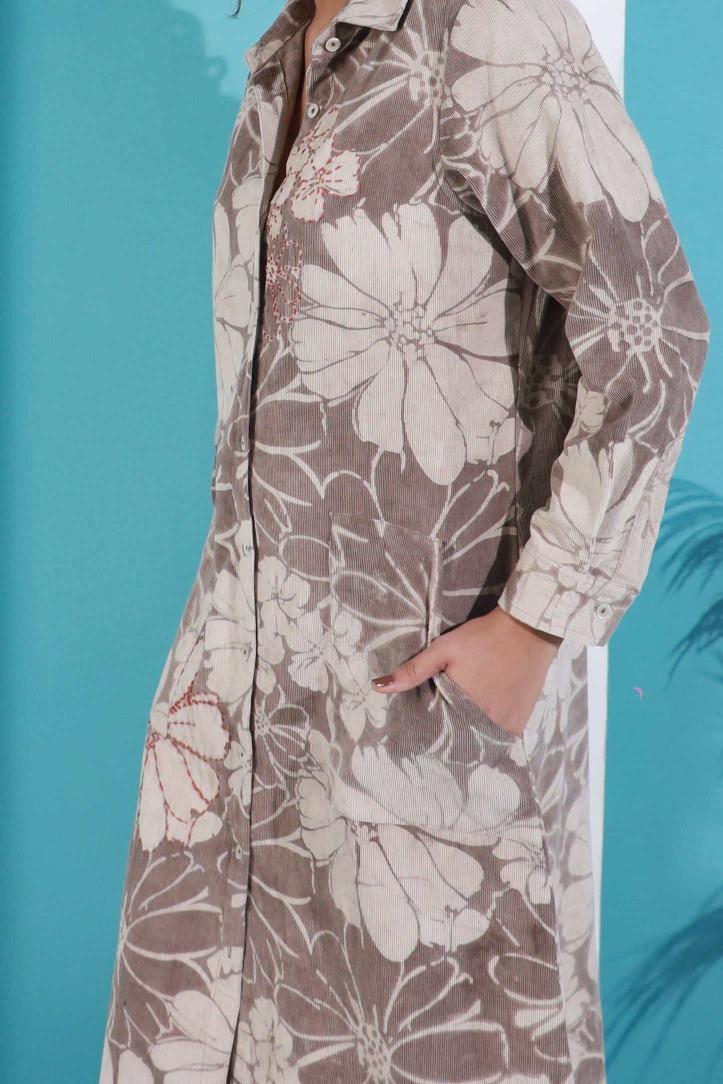 Autumn Bloom Corduroy Dress