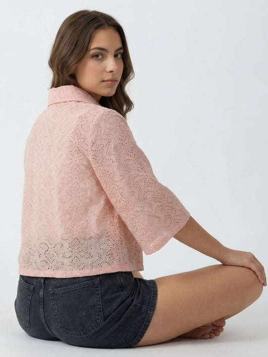 Peach Ease Cotton Shirt