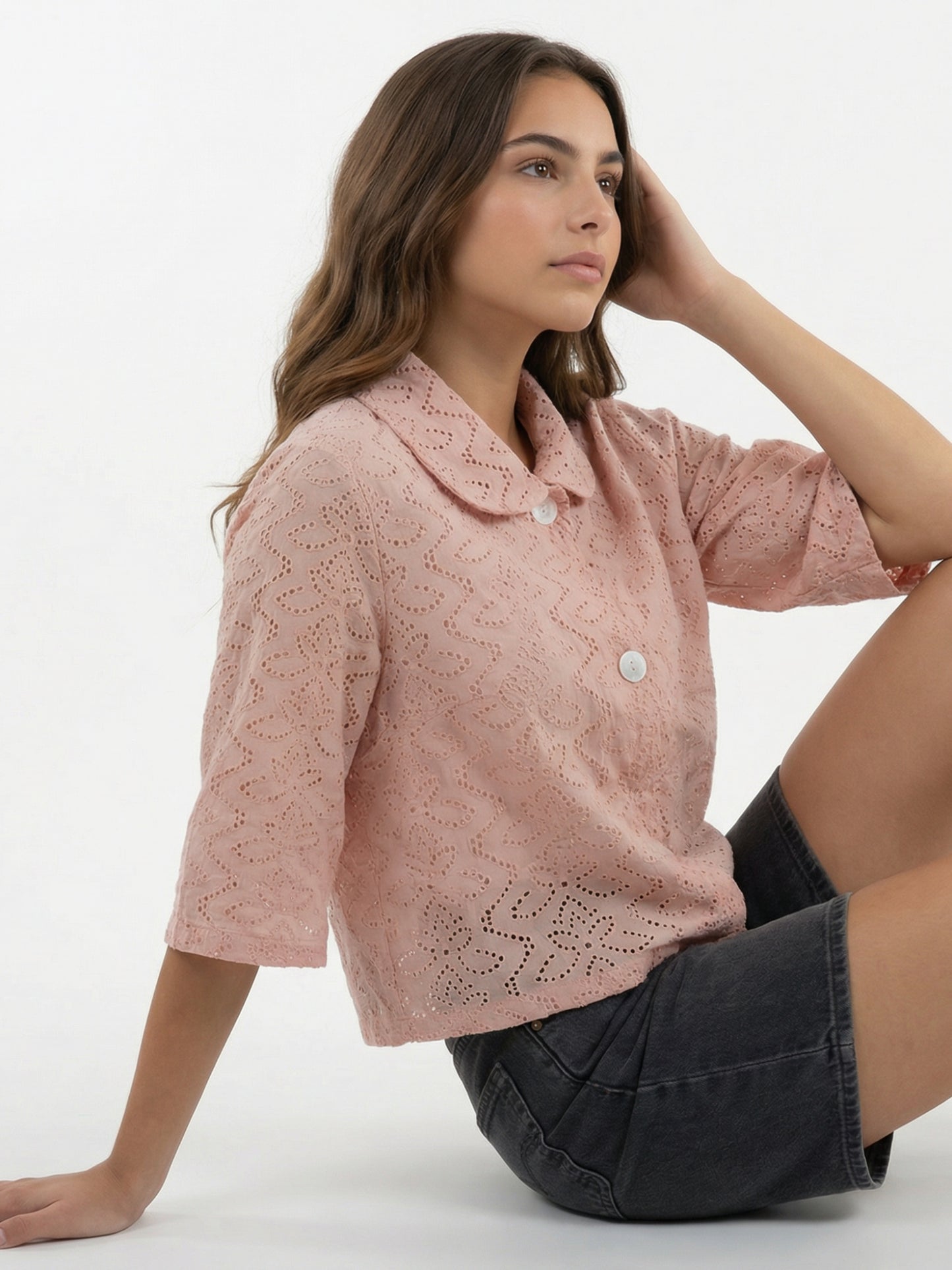 Peach Ease Cotton Shirt