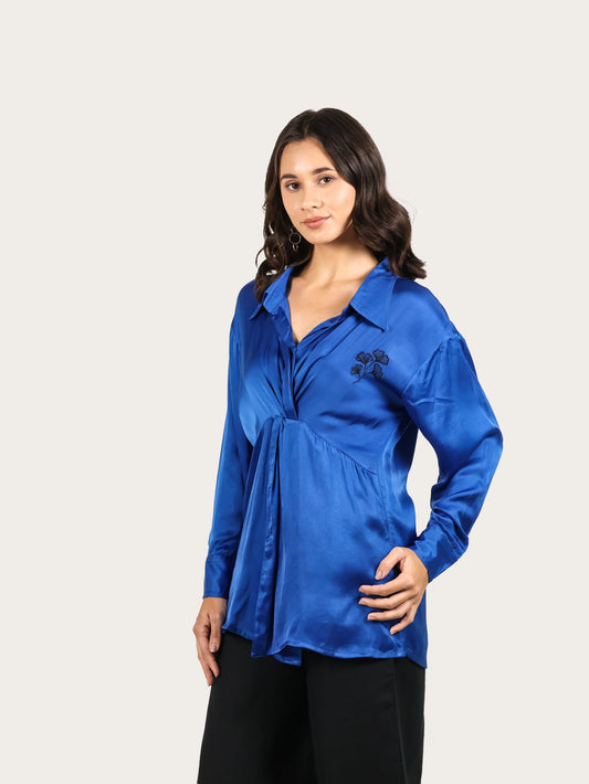 Sapphire Drape Shirt