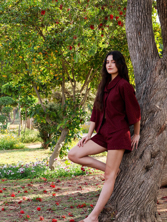 Crimson Bloom Co-ord - Seen Unseen