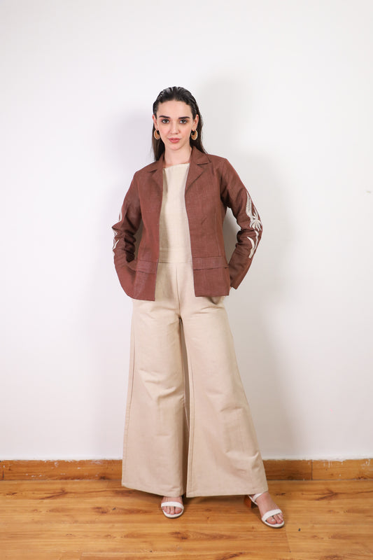 Sable Harmony Embroidered Coat