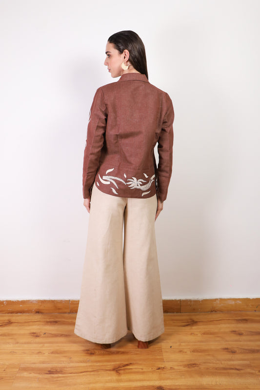 Sable Harmony Embroidered Coat
