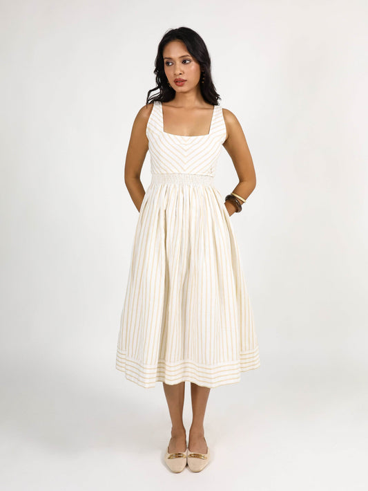 Coastline Dress – Sand Stripe - Seen Unseen