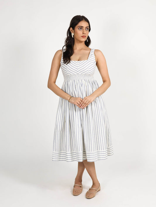 Coastline Dress – Ocean Stripe - Seen Unseen