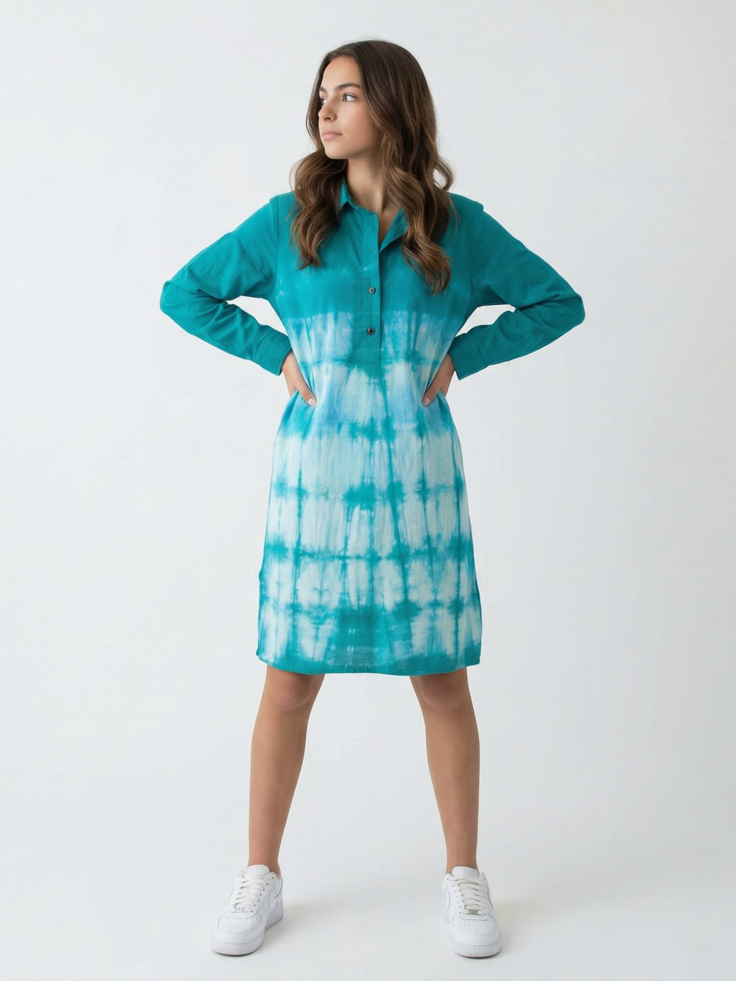 Teal Tide Shirt Dress