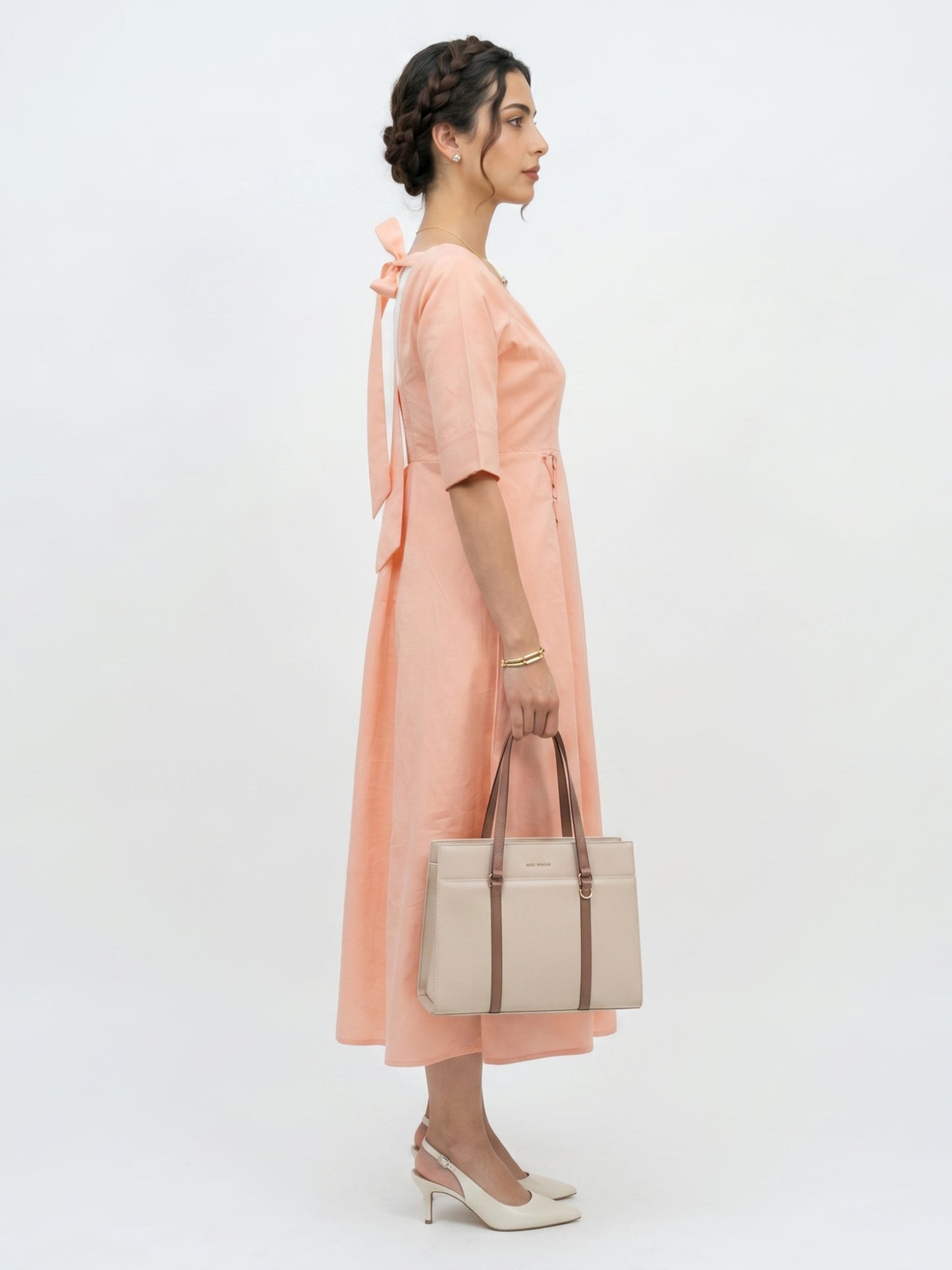 Peach Blossom Midi Dress