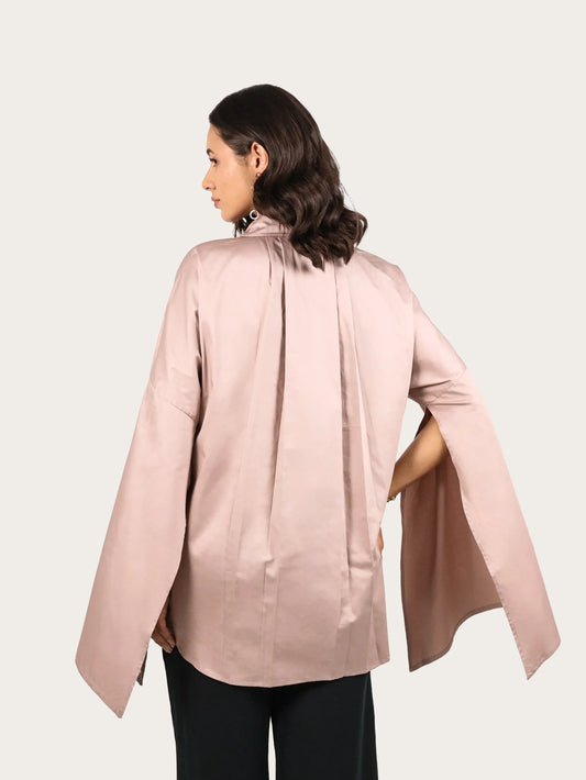 Aurora Satin Kimono Style Shirt