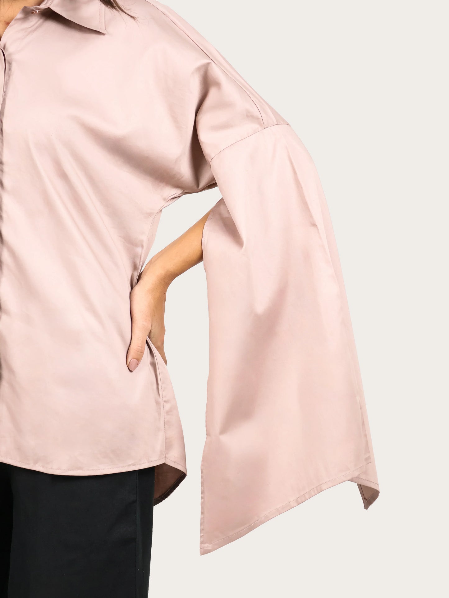 Aurora Satin Kimono Style Shirt