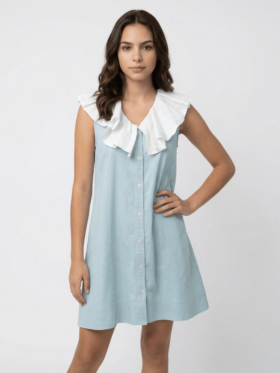 Celeste Ruffle Collar Dress