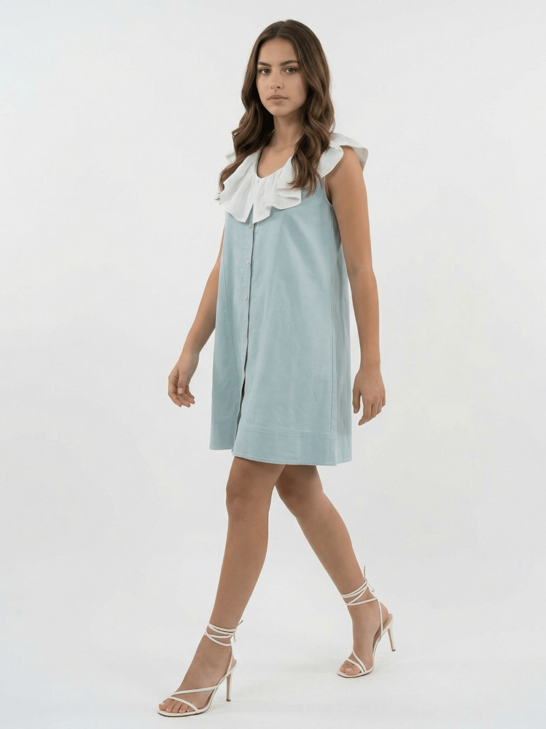 Celeste Ruffle Collar Dress